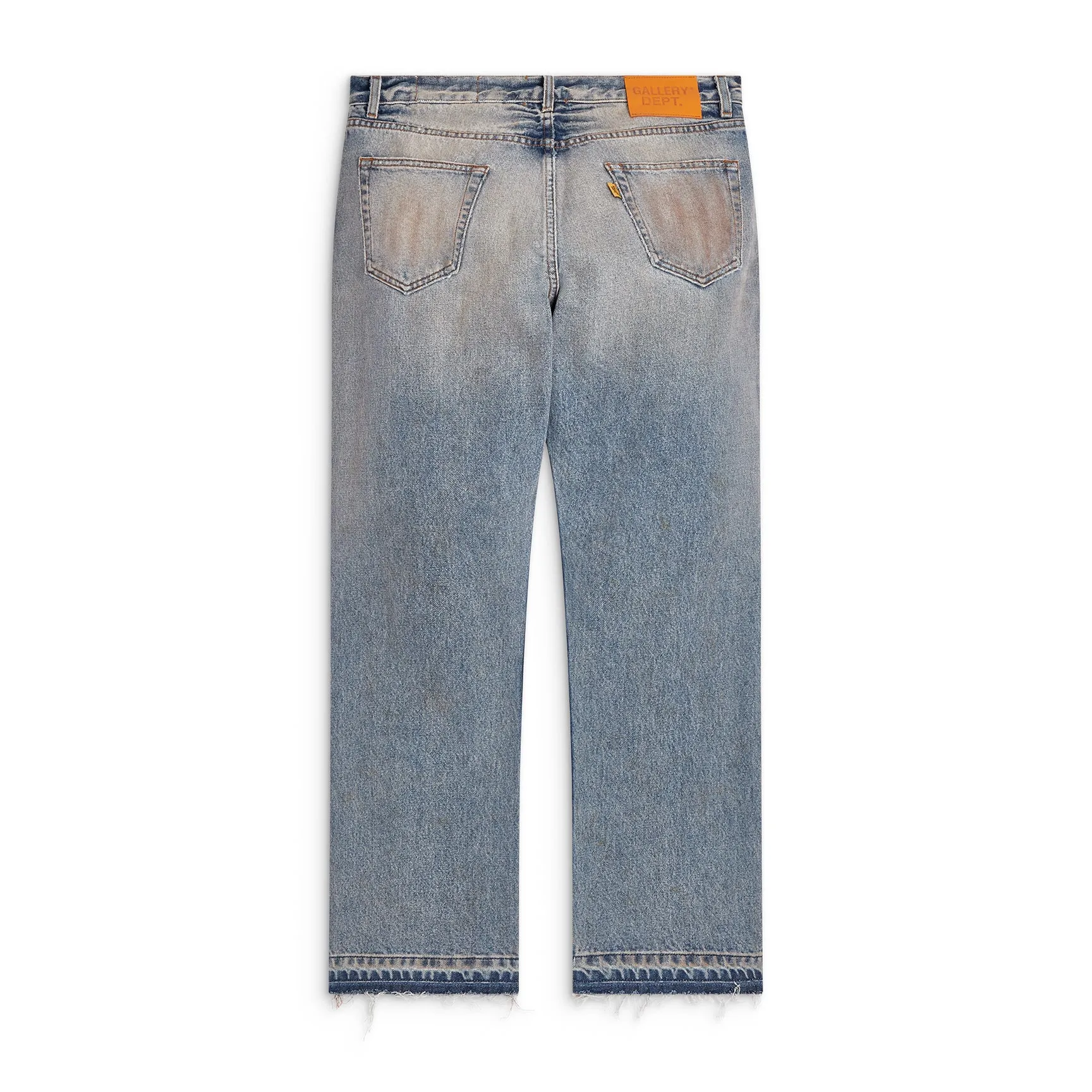 652#Gallery Dept New Retro Dirty Feng Shui Washed Mud Dye Knife Cut Splash Ink Jeans American High Street Casual Trousers Washed Blue S～XL p250
